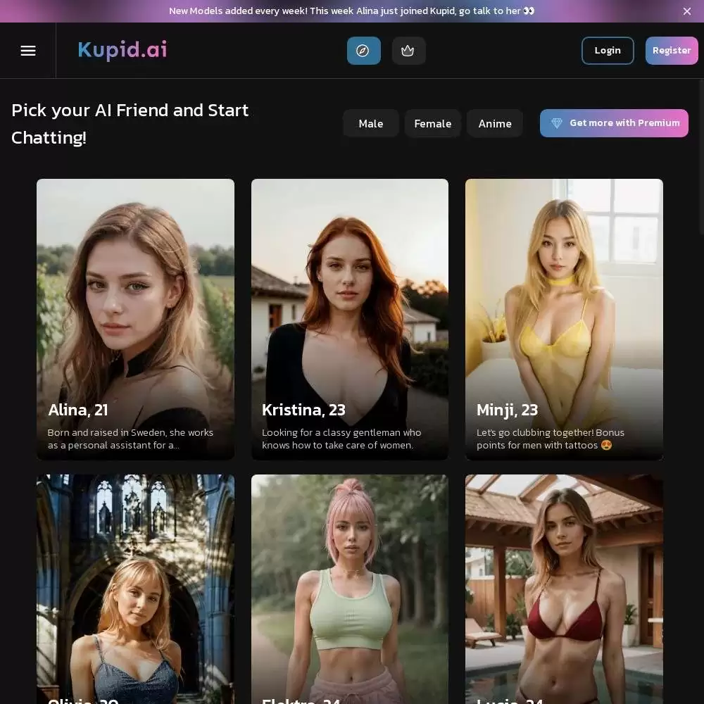 Kupid AI platform to Chat with AI Girls