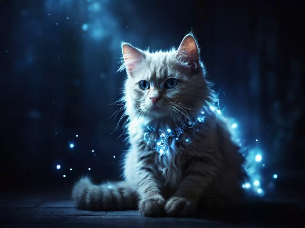 magical cat with side lighting by leonardo.ai