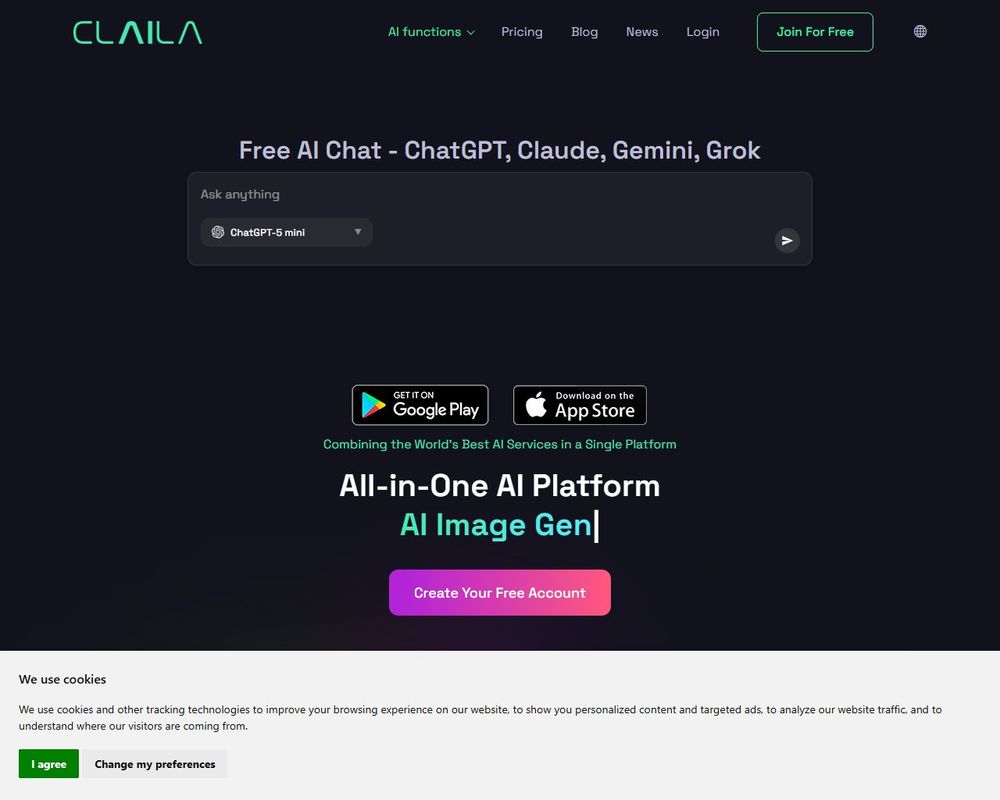Claila website screenshot