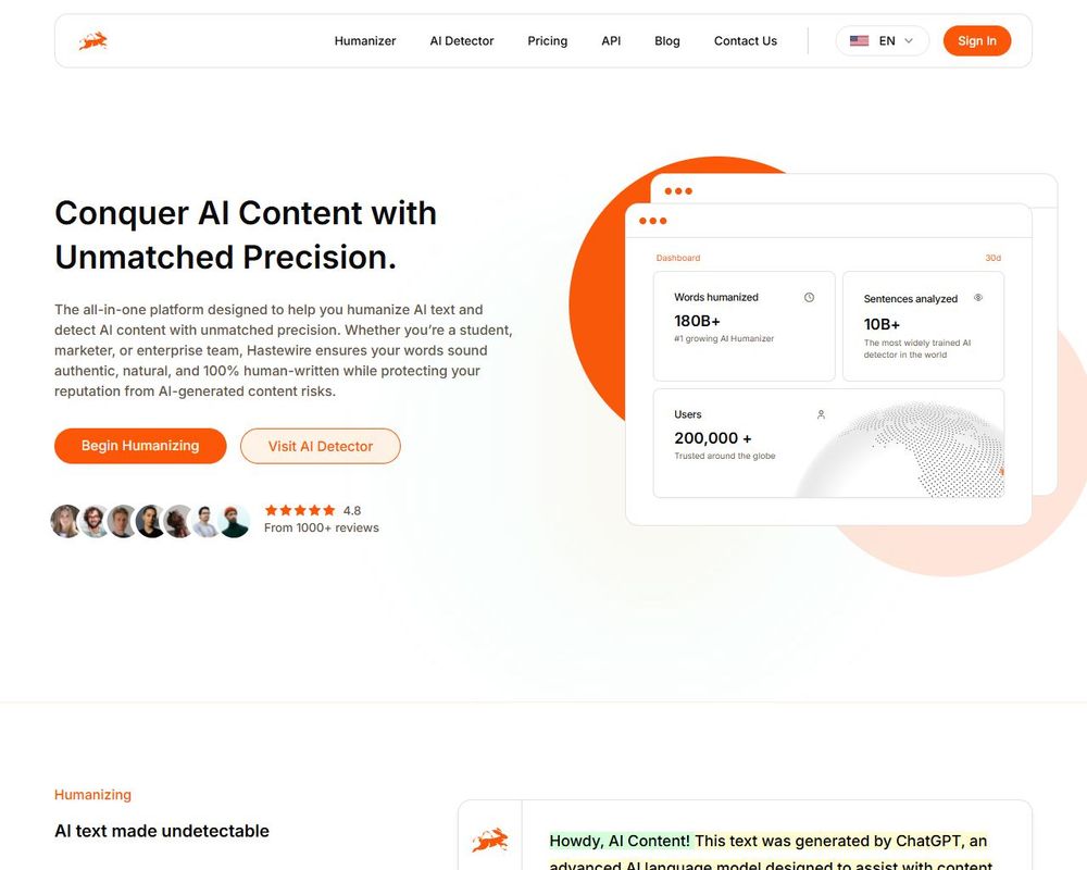 HasteWire website screenshot