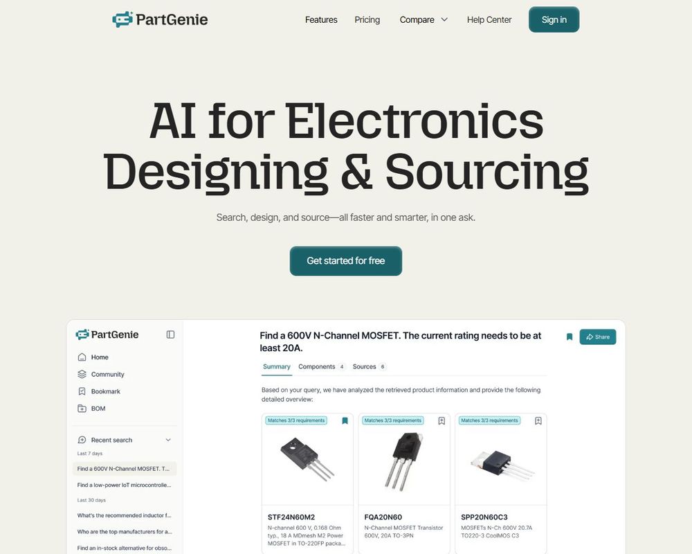 PartGenie.ai website