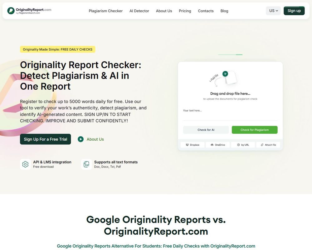 originalityreport website thumbnail