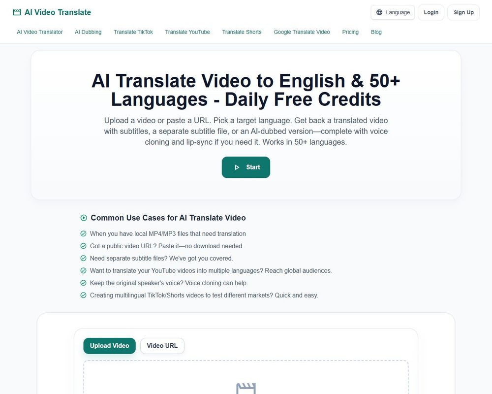 aitranslatevideo website thumbnail